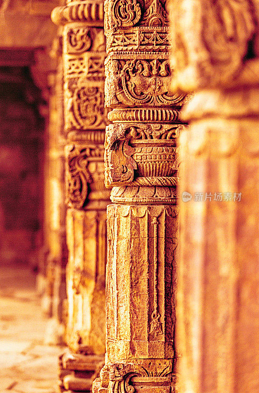 建筑细节在Qutub Minar，德里